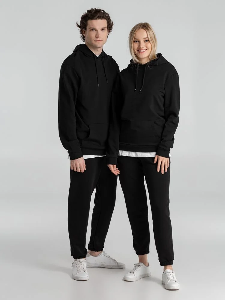 Толстовка с капюшоном унисекс Hoodie черная размер 4XL - фото 14