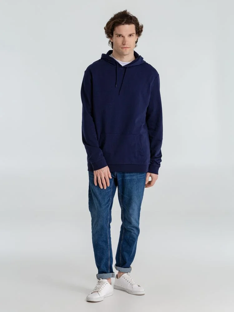 Толстовка с капюшоном унисекс Hoodie темно-синяя размер S - фото 13