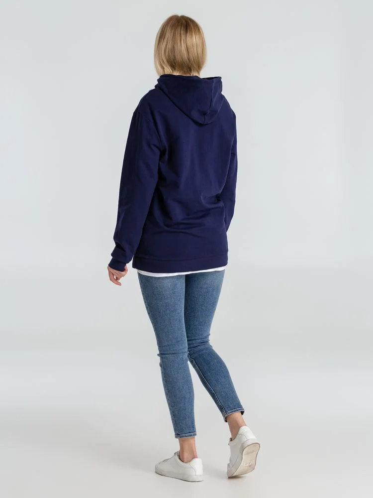 Толстовка с капюшоном унисекс Hoodie темно-синяя размер XL - фото 10