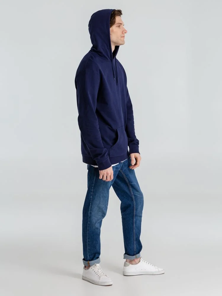 Толстовка с капюшоном унисекс Hoodie темно-синяя размер XL - фото 14