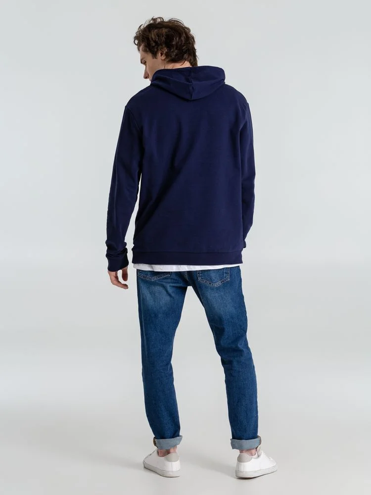 Толстовка с капюшоном унисекс Hoodie темно-синяя размер XL - фото 15