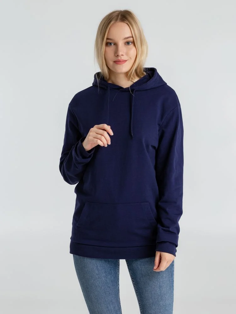 Толстовка с капюшоном унисекс Hoodie темно-синяя размер 4XL - фото 6