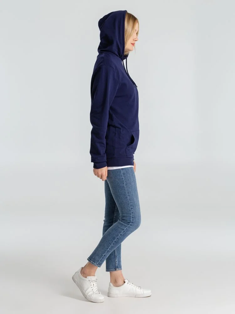 Толстовка с капюшоном унисекс Hoodie темно-синяя размер 4XL - фото 9