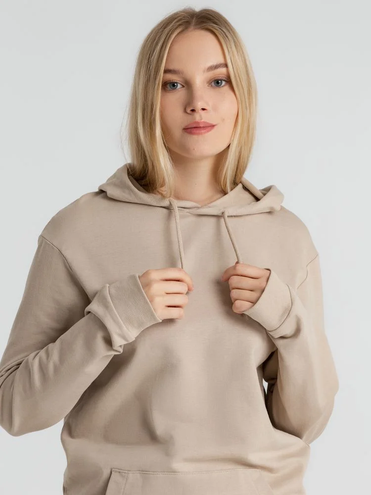 Толстовка с капюшоном унисекс Hoodie бежевая размер XS - фото 10