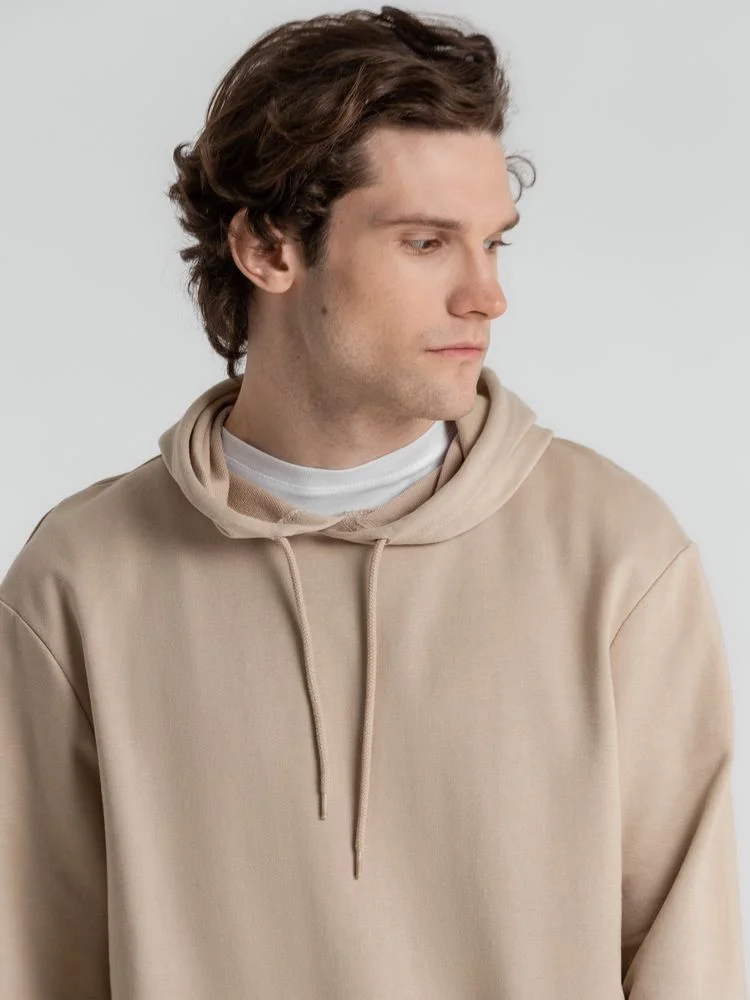 Толстовка с капюшоном унисекс Hoodie бежевая размер XS - фото 6