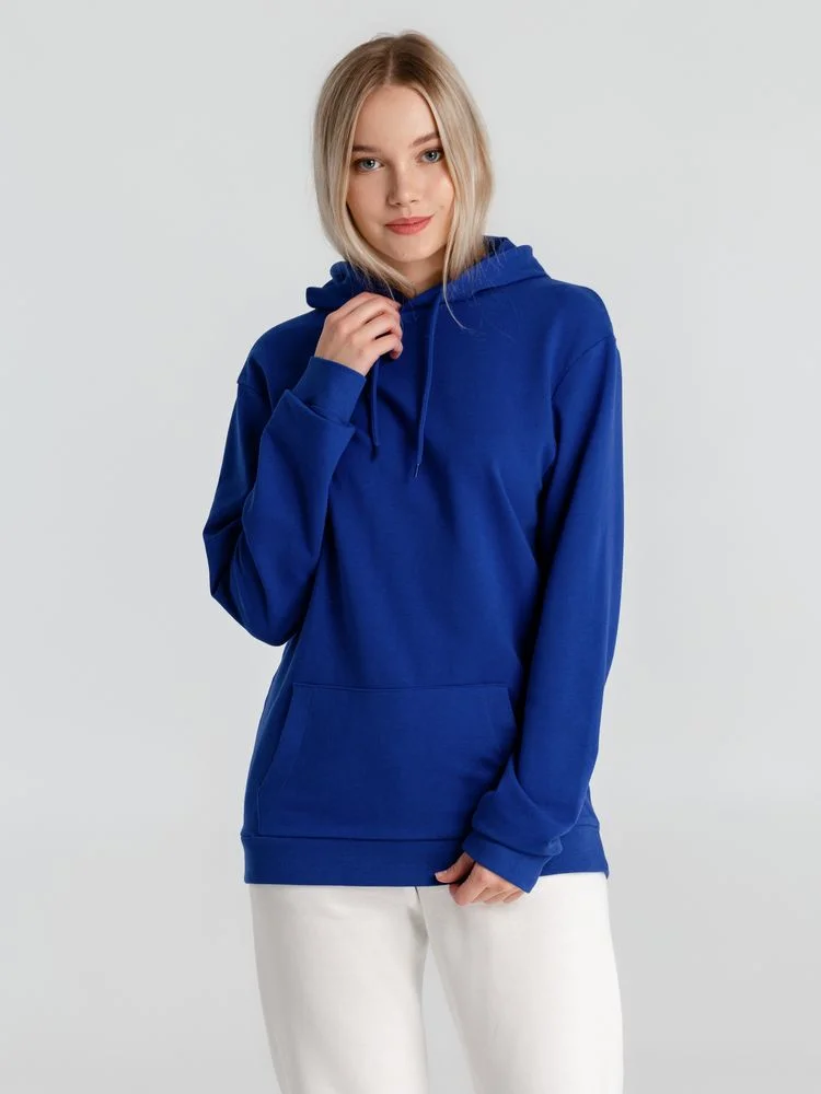 Толстовка с капюшоном унисекс Hoodie ярко-синяя размер XS - фото 6