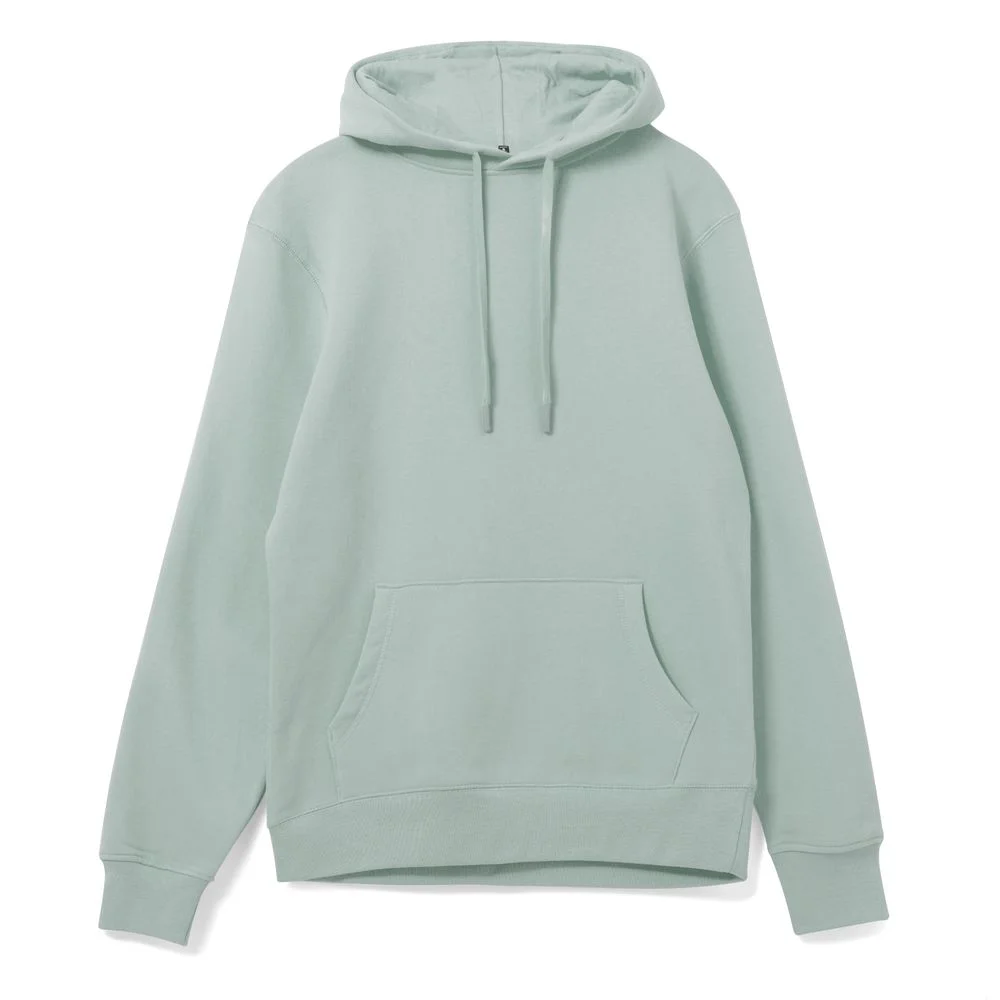 Толстовка с капюшоном унисекс Hoodie серо-зеленая размер S - фото 1
