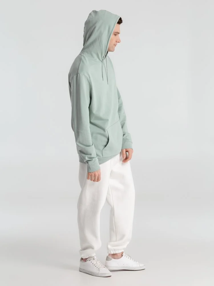 Толстовка с капюшоном унисекс Hoodie серо-зеленая размер XXL - фото 11