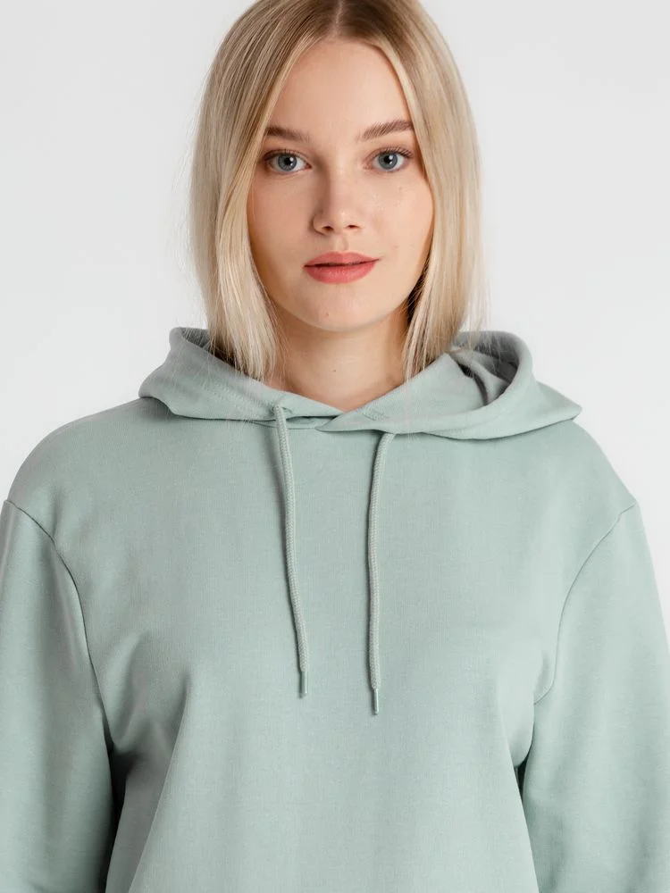 Толстовка с капюшоном унисекс Hoodie серо-зеленая размер XXL - фото 6