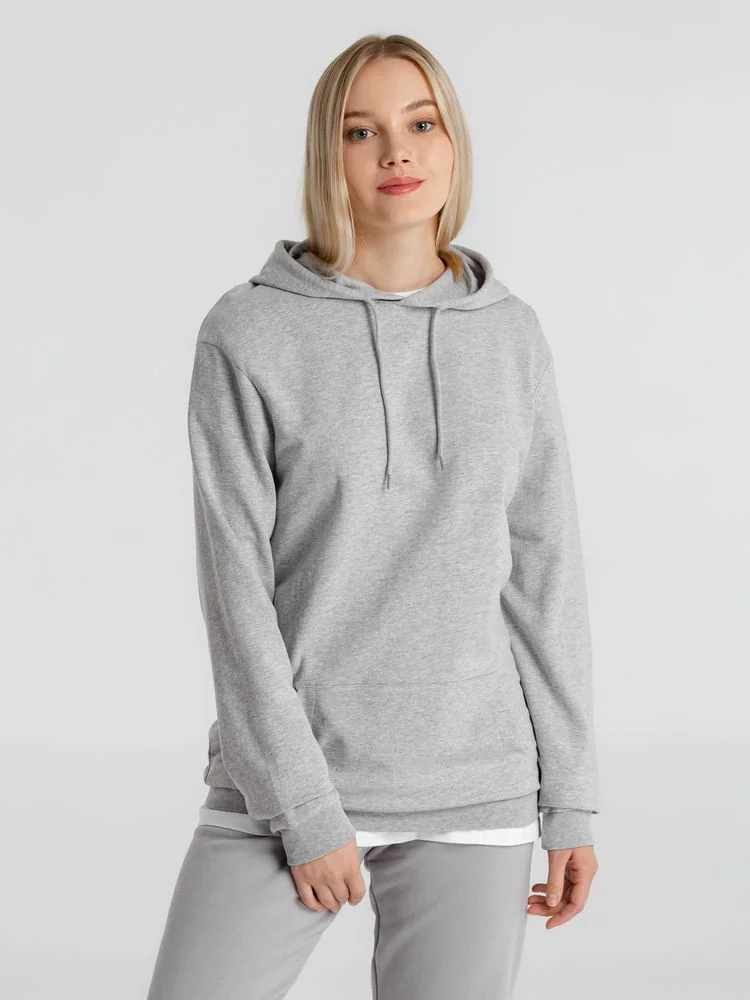 Толстовка с капюшоном унисекс Hoodie серый меланж размер XS - фото 11