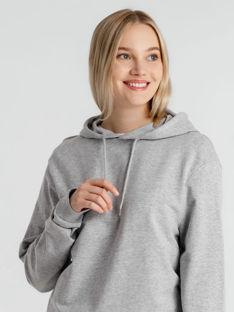 Толстовка с капюшоном унисекс Hoodie серый меланж размер XS - фото 13