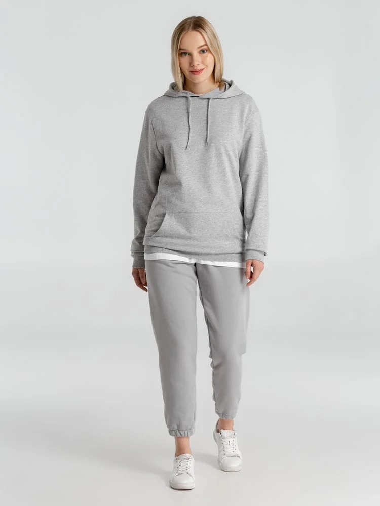 Толстовка с капюшоном унисекс Hoodie серый меланж размер XS - фото 14
