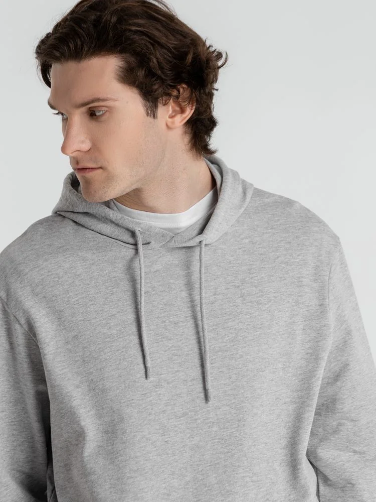 Толстовка с капюшоном унисекс Hoodie серый меланж размер XS - фото 8