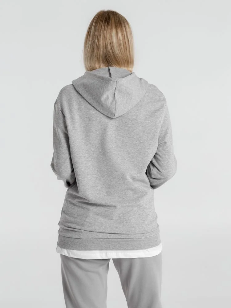 Толстовка с капюшоном унисекс Hoodie серый меланж размер S - фото 12