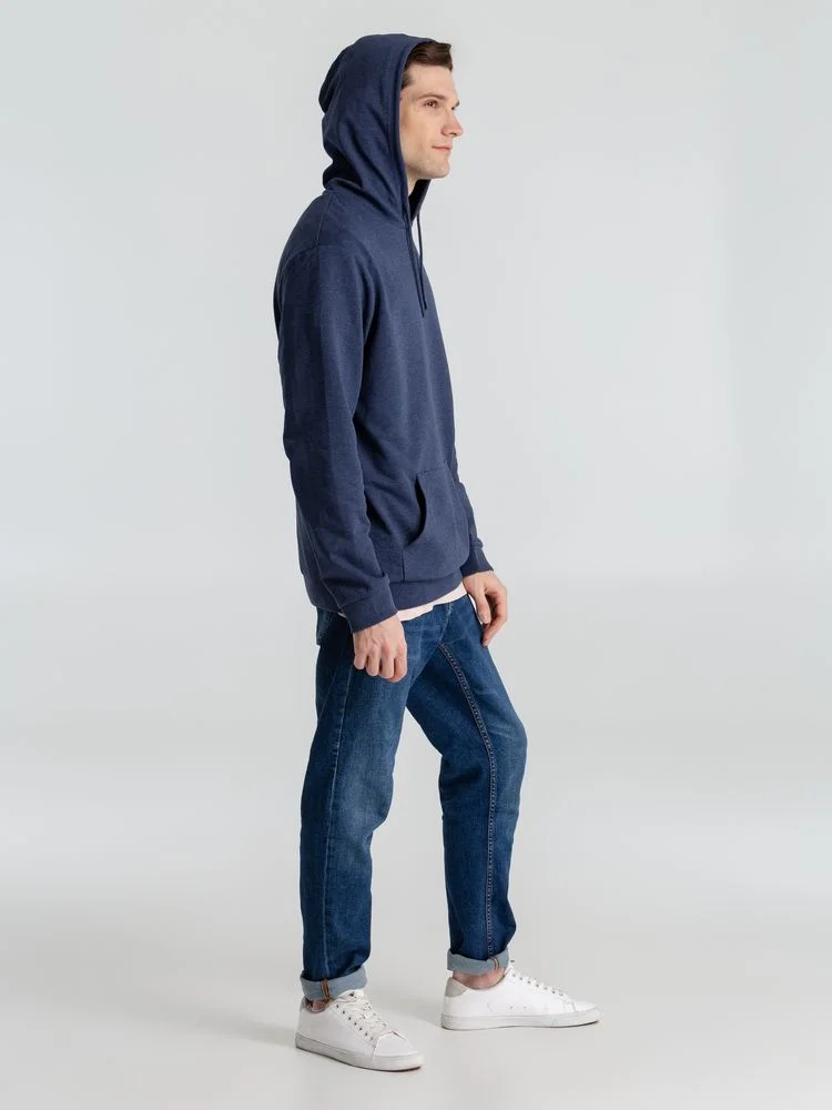 Толстовка с капюшоном унисекс Hoodie синий меланж размер XS - фото 14