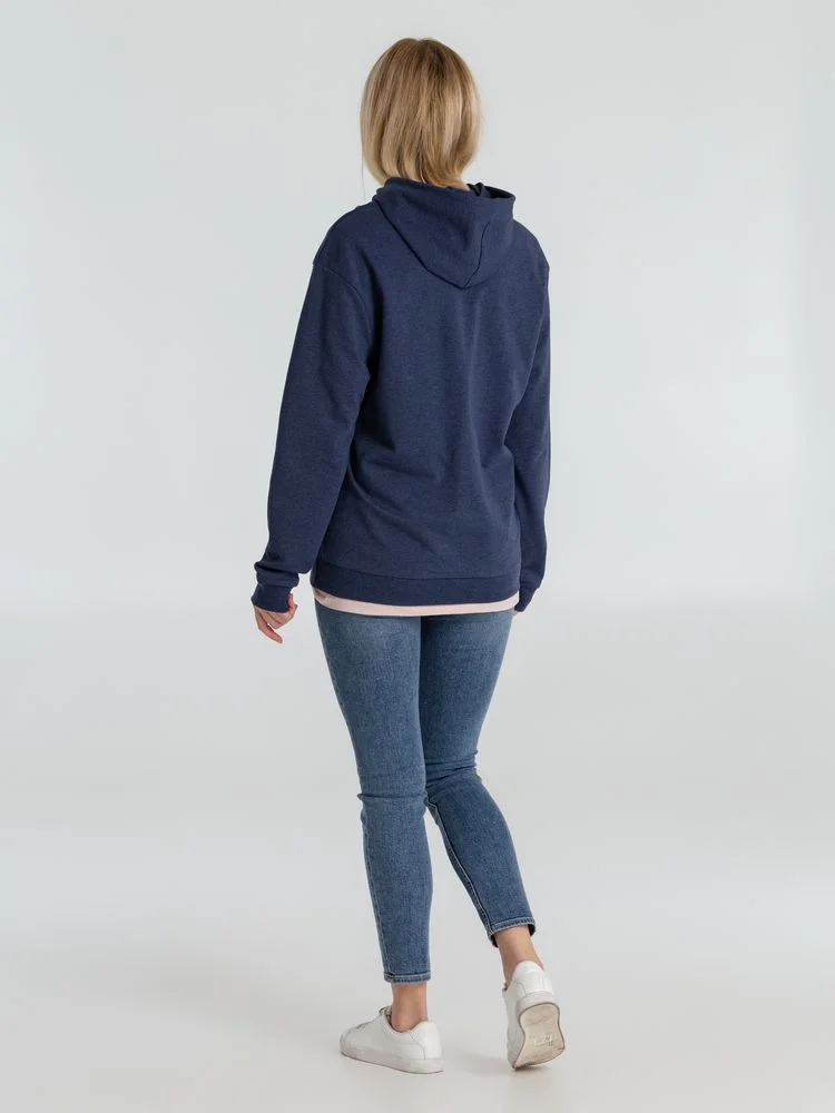 Толстовка с капюшоном унисекс Hoodie синий меланж размер 3XL - фото 10