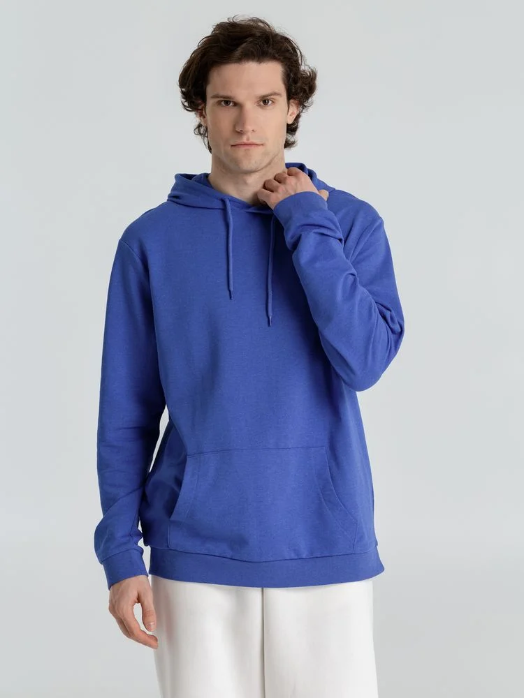 Толстовка с капюшоном унисекс Hoodie ярко-синий меланж размер 3XL - фото 10