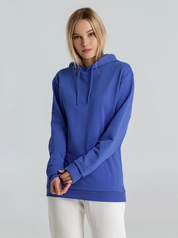 Толстовка с капюшоном унисекс Hoodie ярко-синий меланж размер 3XL - фото 6
