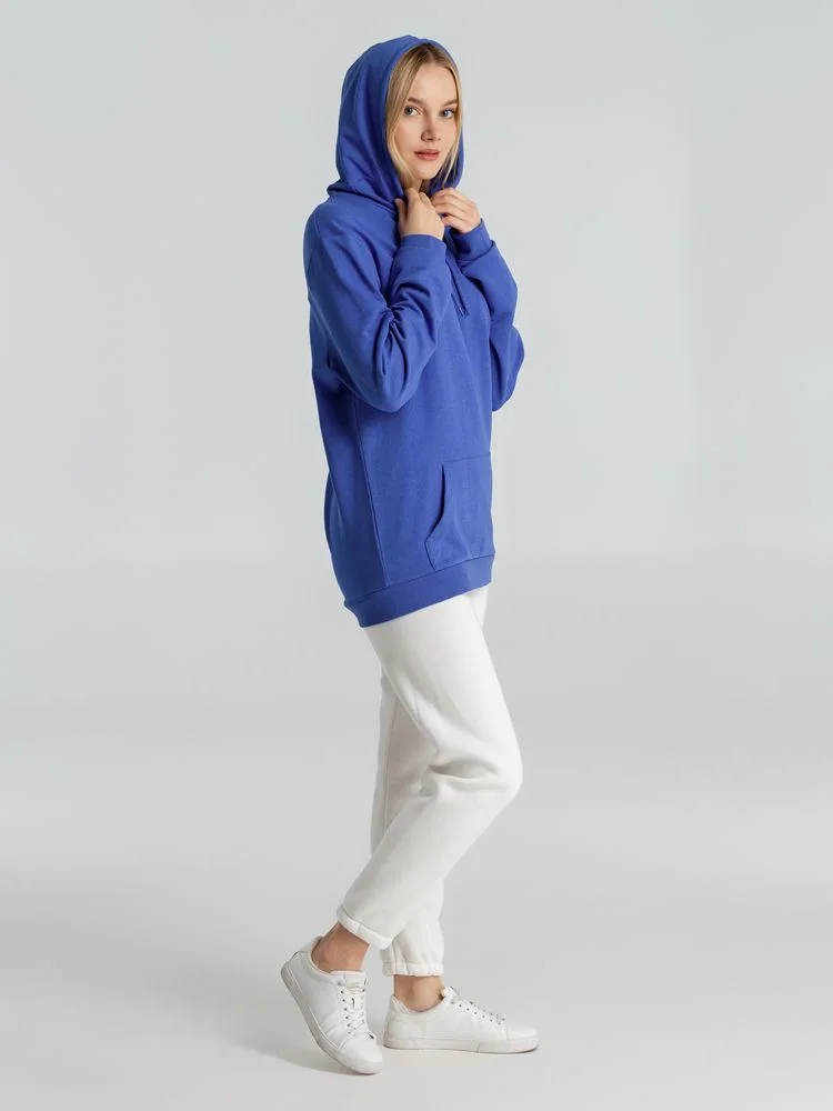 Толстовка с капюшоном унисекс Hoodie ярко-синий меланж размер 3XL - фото 9
