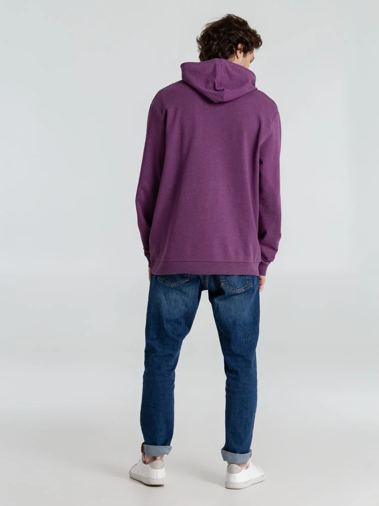 Толстовка с капюшоном унисекс Hoodie фиолетовый меланж размер XS - фото 15