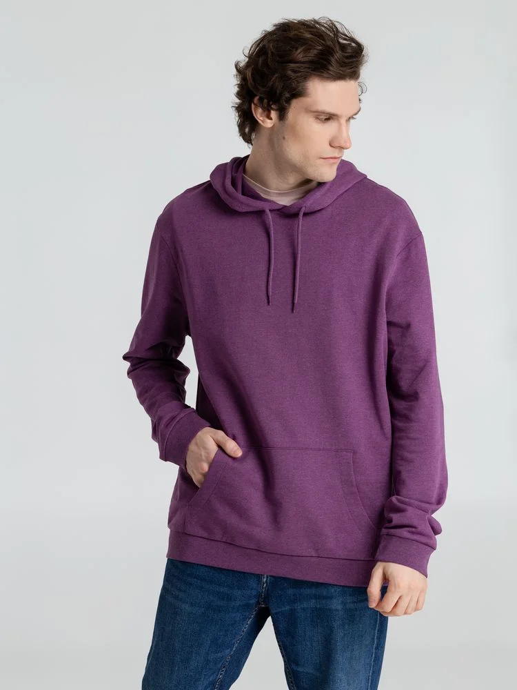 Толстовка с капюшоном унисекс Hoodie фиолетовый меланж размер S - фото 11