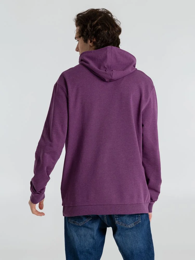 Толстовка с капюшоном унисекс Hoodie фиолетовый меланж размер S - фото 12