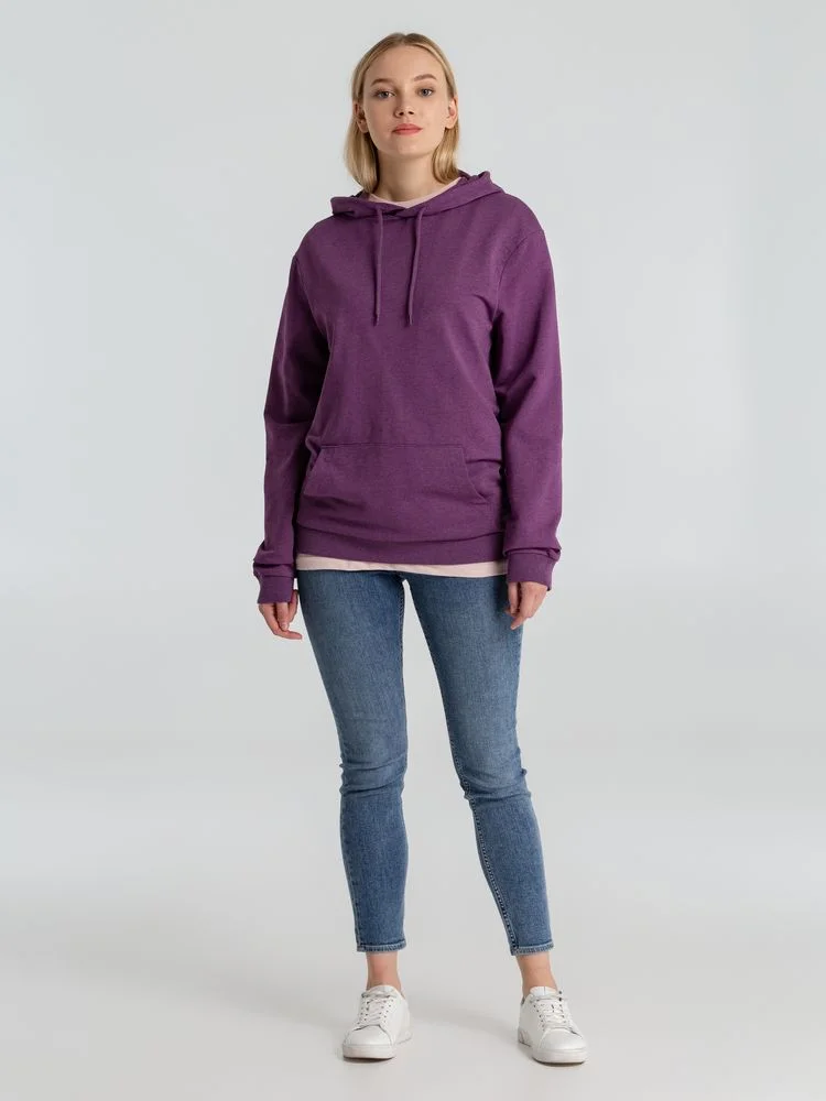 Толстовка с капюшоном унисекс Hoodie фиолетовый меланж размер S - фото 8