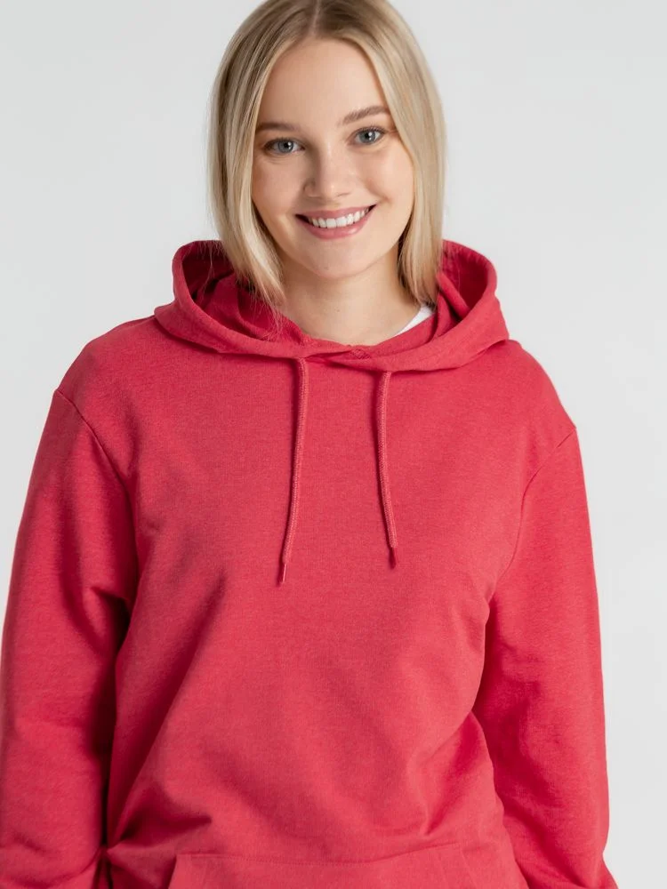 Толстовка с капюшоном унисекс Hoodie красный меланж размер M - фото 13