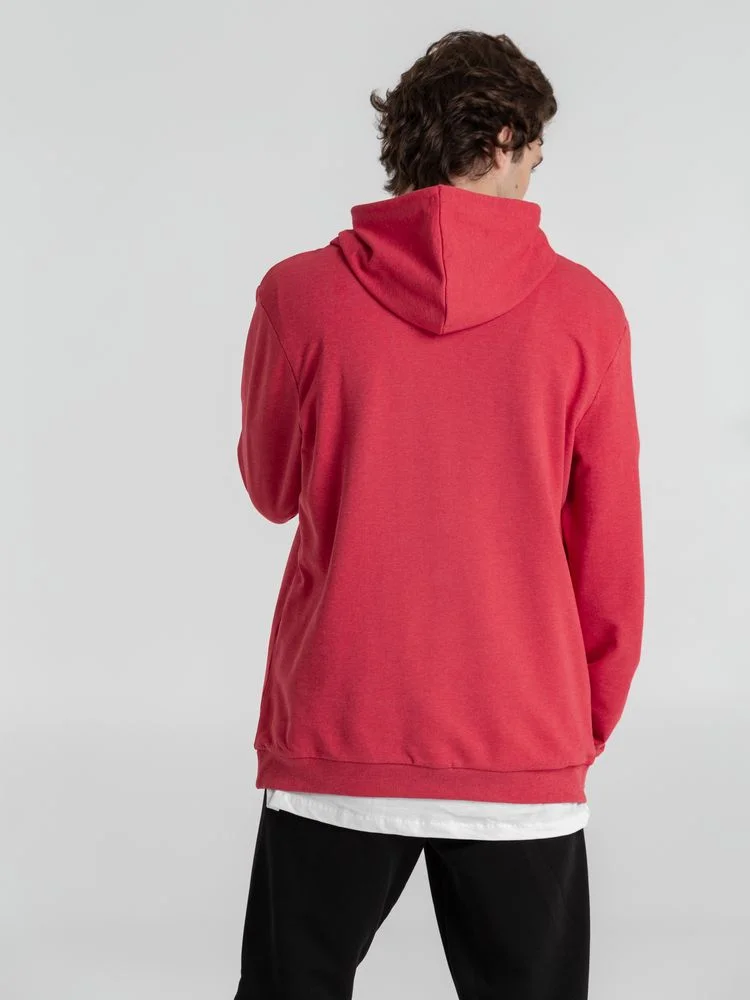 Толстовка с капюшоном унисекс Hoodie красный меланж размер XXL - фото 7