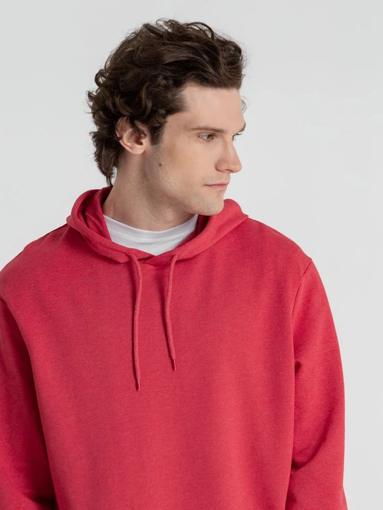 Толстовка с капюшоном унисекс Hoodie красный меланж размер XXL - фото 8