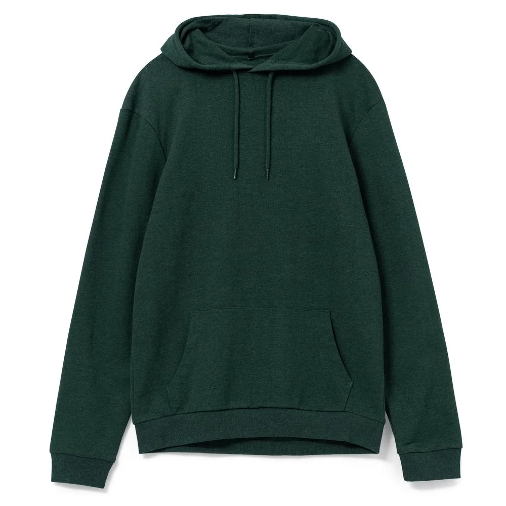 Толстовка с капюшоном унисекс Hoodie темно-зеленый меланж размер XS - фото 1