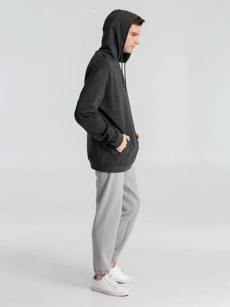 Толстовка с капюшоном унисекс Hoodie серый меланж антрацит размер S антрацит серый меланж - фото 10