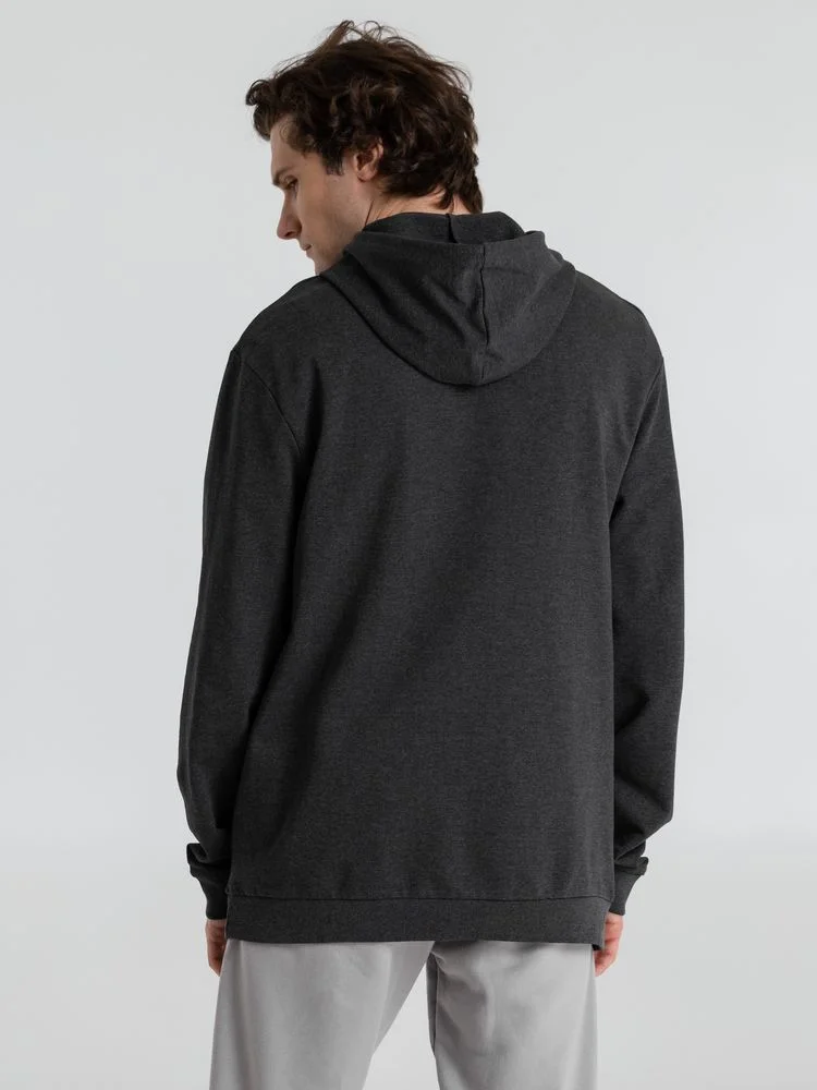 Толстовка с капюшоном унисекс Hoodie серый меланж антрацит размер S антрацит серый меланж - фото 7