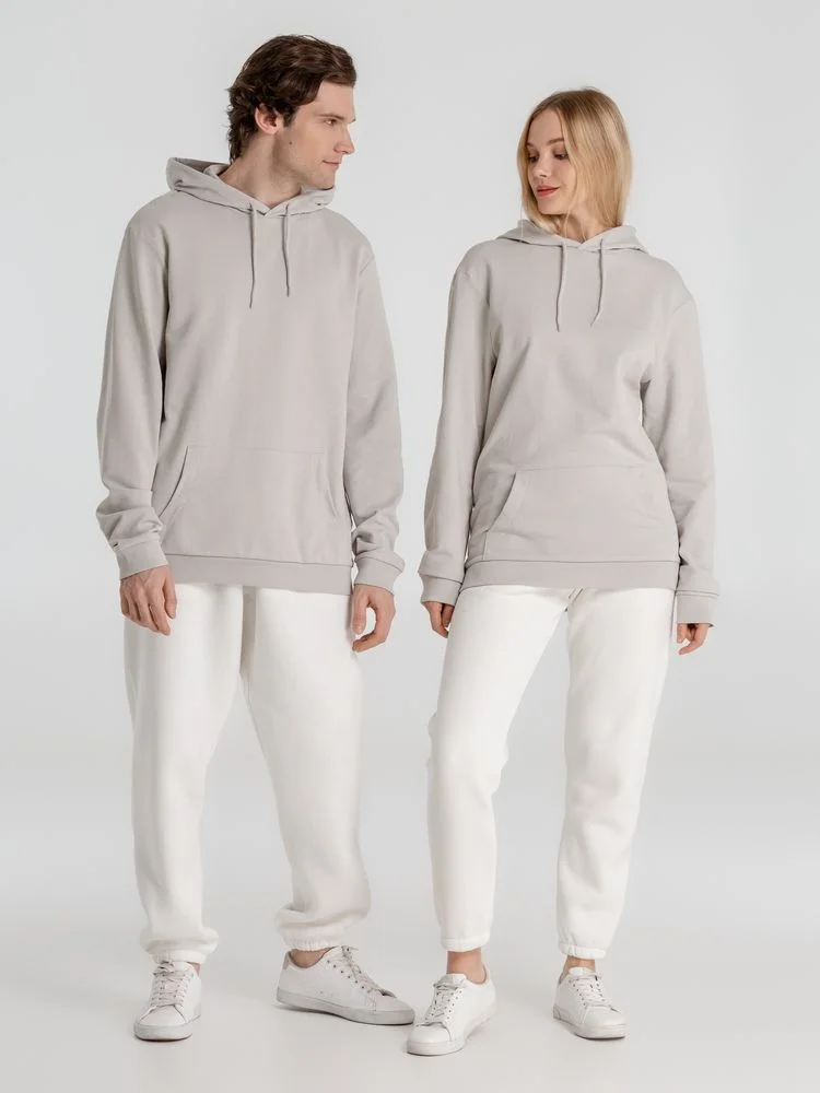 Толстовка с капюшоном унисекс Hoodie дымчато-серая размер XXL - фото 16