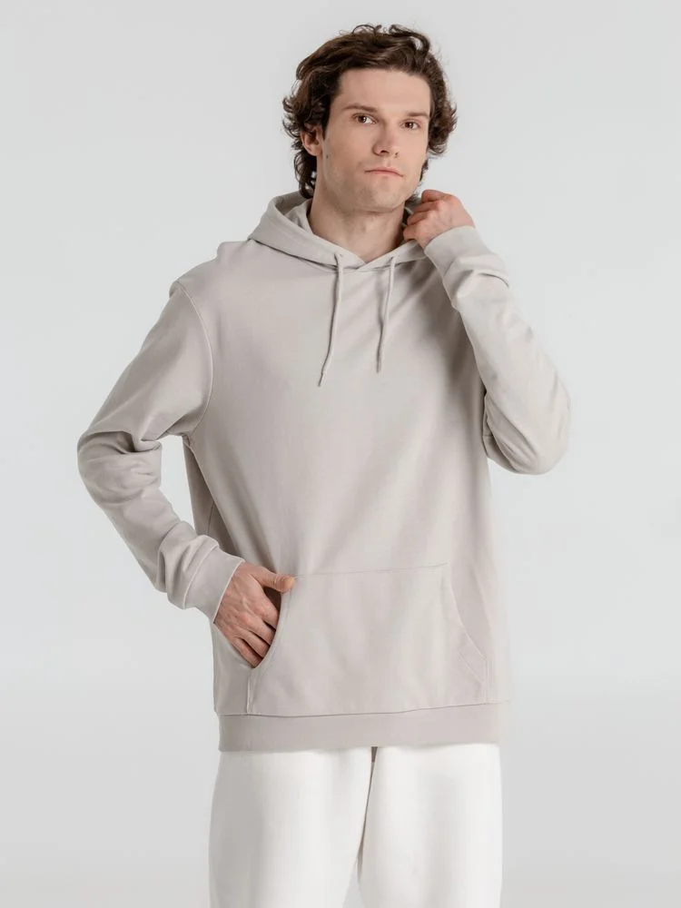 Толстовка с капюшоном унисекс Hoodie дымчато-серая размер XXL - фото 6