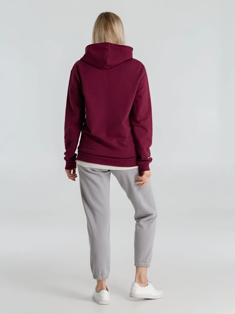 Толстовка с капюшоном унисекс Hoodie бордовая размер XS - фото 10