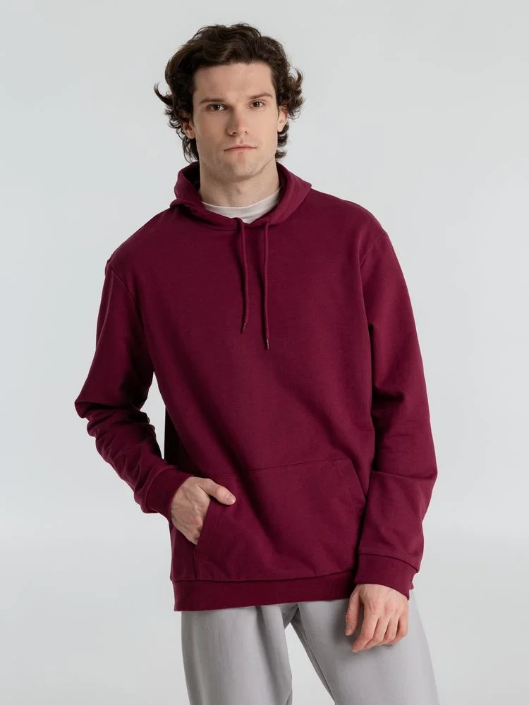 Толстовка с капюшоном унисекс Hoodie бордовая размер XS - фото 11