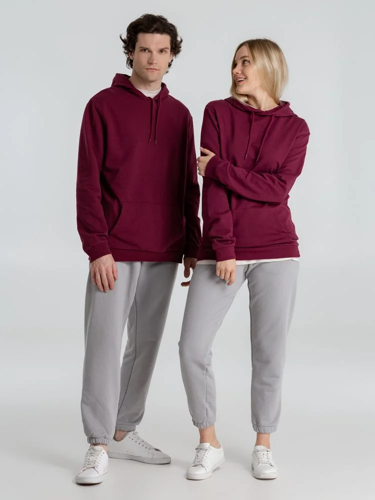 Толстовка с капюшоном унисекс Hoodie бордовая размер XS - фото 16