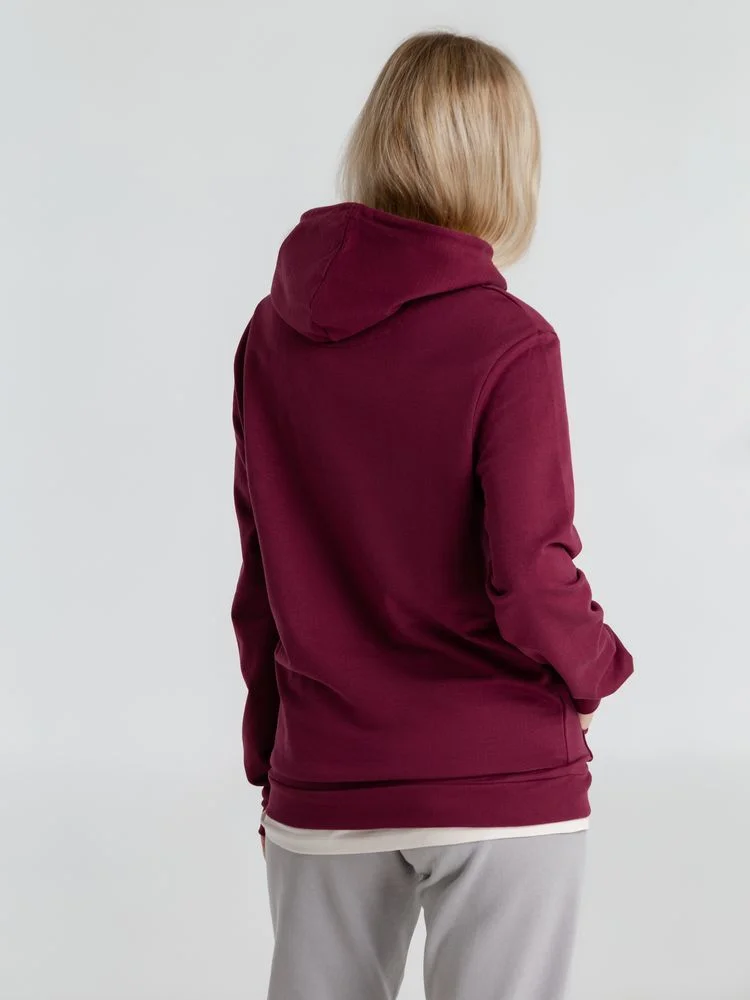 Толстовка с капюшоном унисекс Hoodie бордовая размер XS - фото 7
