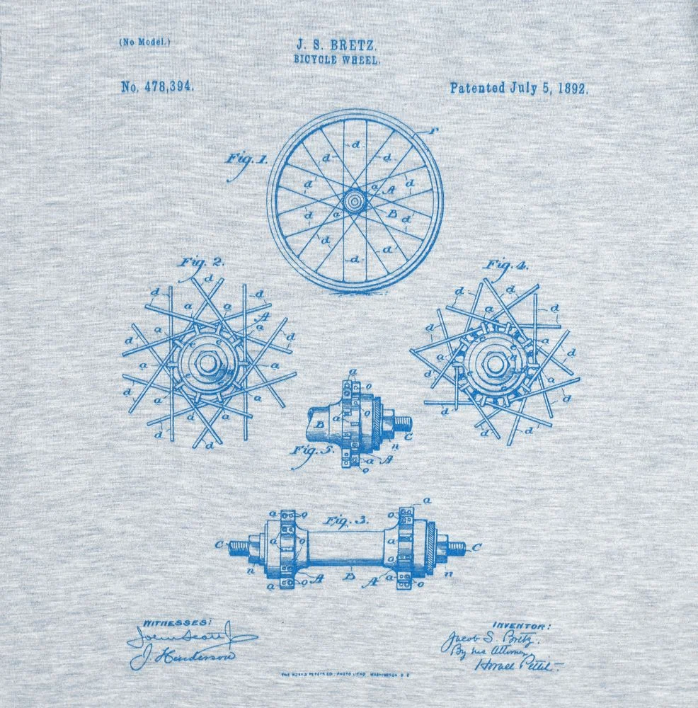 Футболка приталенная Old Patents. Wheel голубой меланж размер S - фото 3