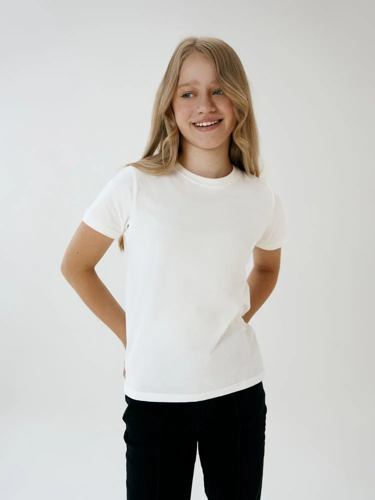 Футболка детская T-Bolka Kids белая теплый оттенок 10 лет - фото 4