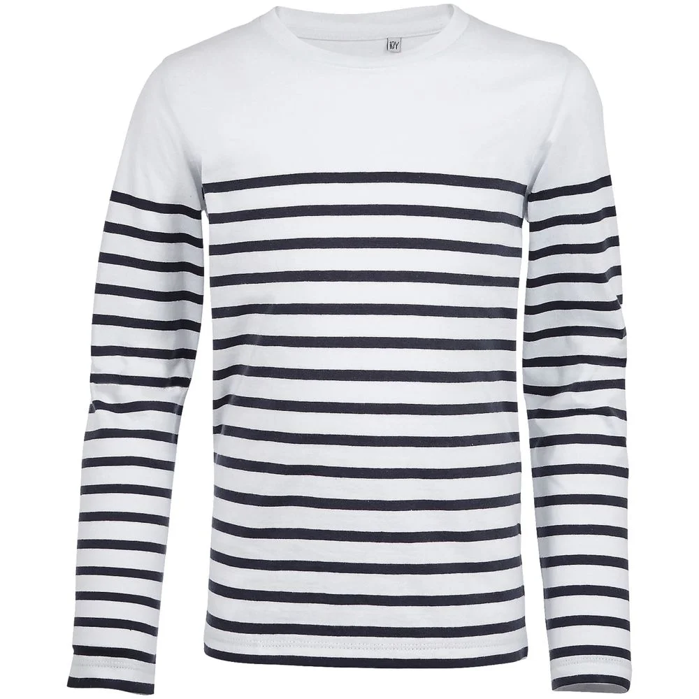 Футболка детская с длинным рукавом Matelot LSL Kids белая с темно-синим на рост 106-116 см 6 лет