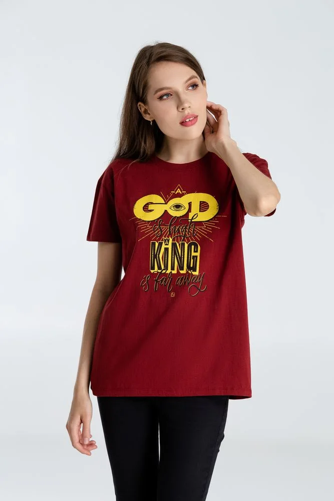 Футболка A God is High гранатово-красная размер M гранатовый - фото 5
