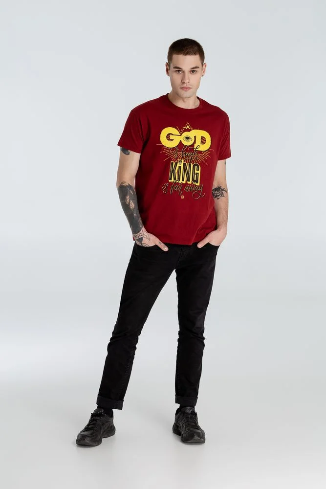 Футболка A God is High гранатово-красная размер XXL гранатовый - фото 8
