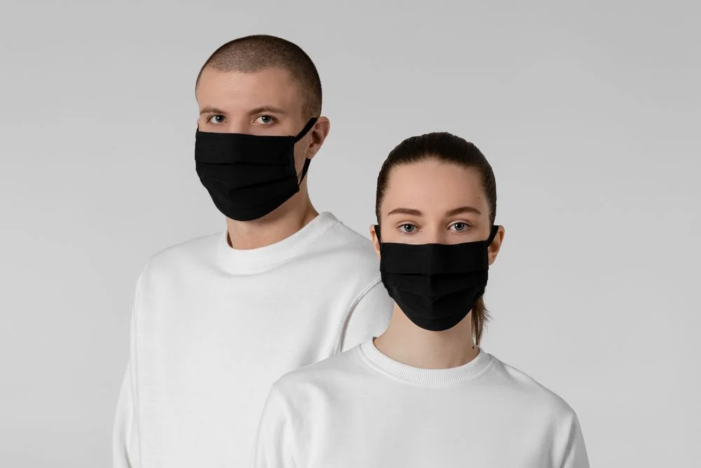 Маска гигиеническая Respire, двухслойная, немедицинская, черная, размер М, M - фото 4