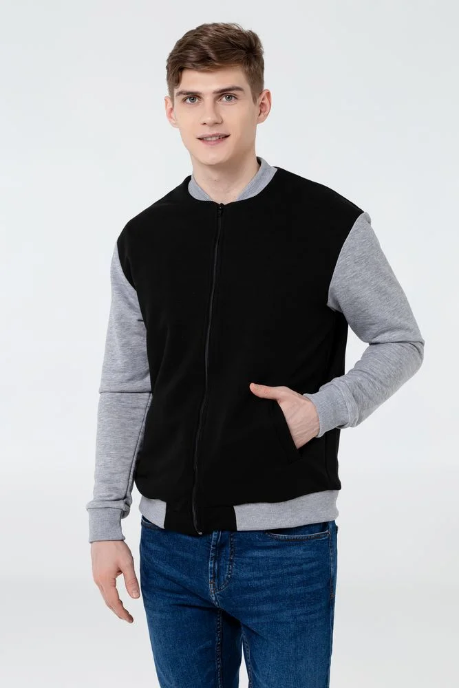 Бомбер College темно-синий размер S - фото 5