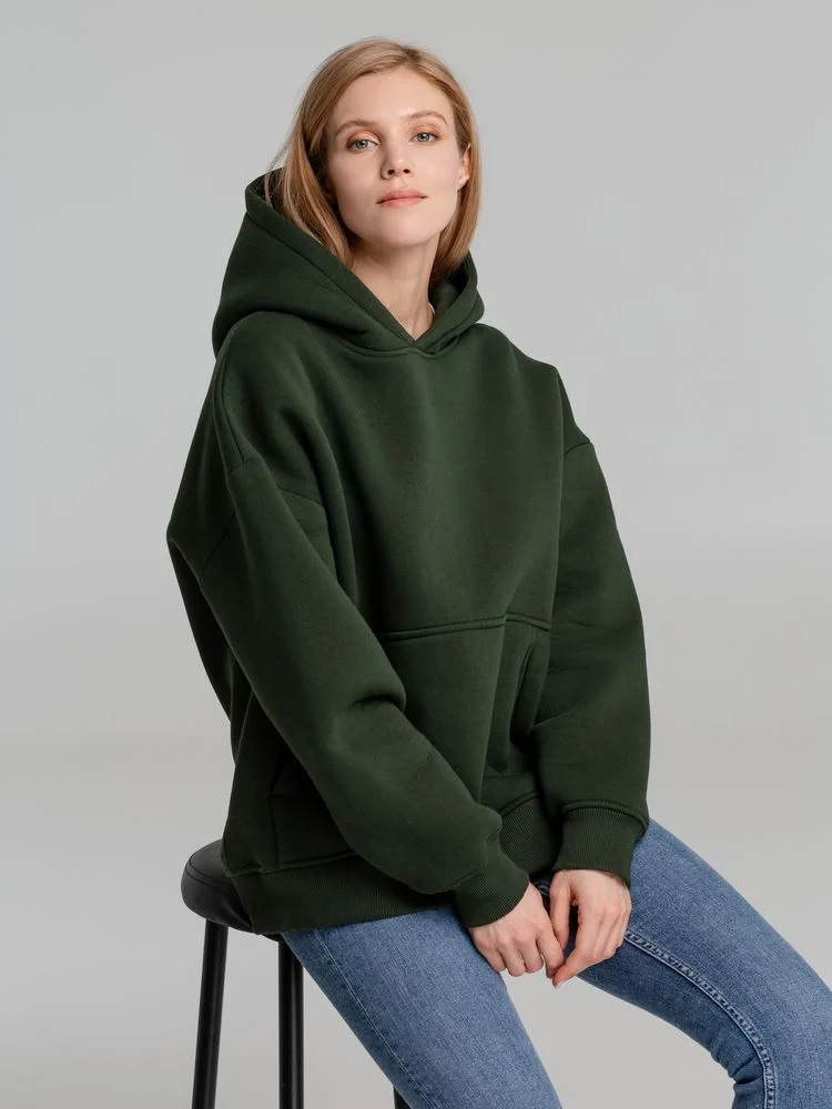 Худи Kulonga Oversize темно-зеленый хаки размер 3XL/4XL - фото 5