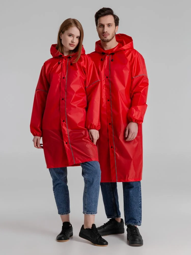 Дождевик со светоотражающими элементами Rainman Blink красный размер L - фото 10
