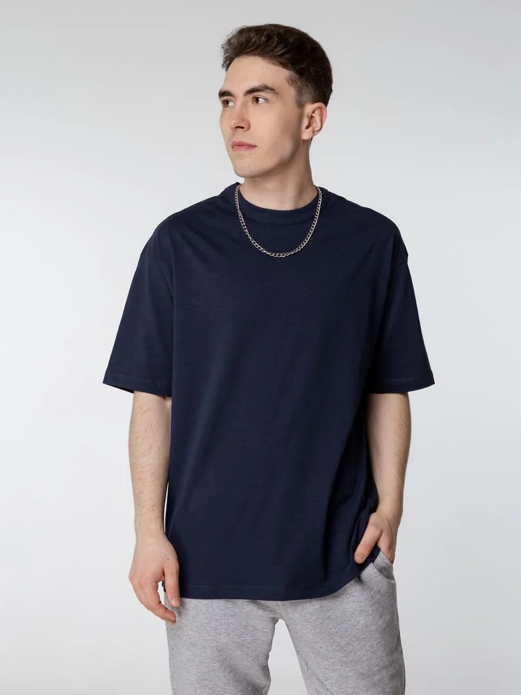 Футболка оверсайз мужская Boxy Men темно-синяя размер XL - фото 4