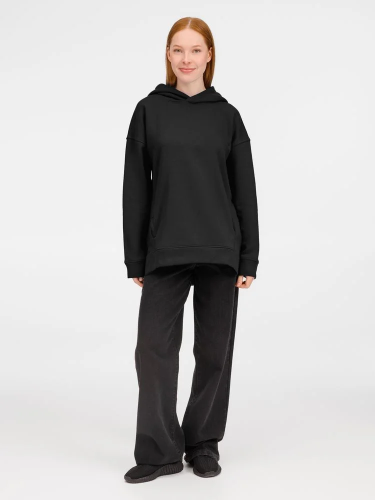 Худи оверсайз унисекс Tolla черное размер XS/S - фото 10